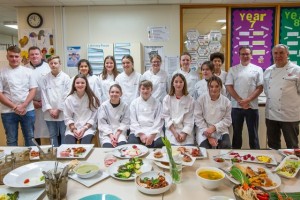 Thirteen chefs from Grainville, Jersey College for Girls and Les